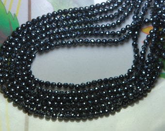 20 x 13.5 Inch Strands,New Mystic Black Spinel Micre Faceted Rondelles, Size 3mm