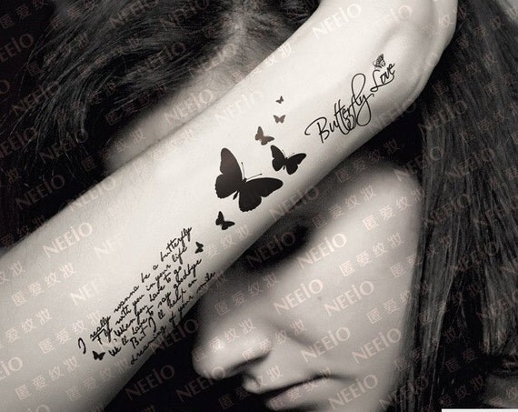 Schmetterling Musiknote Tattoo Aufkleber von Coolfashion4u auf Etsy