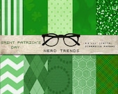 St. Patrick's Day Printable Paper, Digital Paper Pack,10 Patterns, for St. Patrick's Day Party, Scrapbooking and Decorations Il_170x135