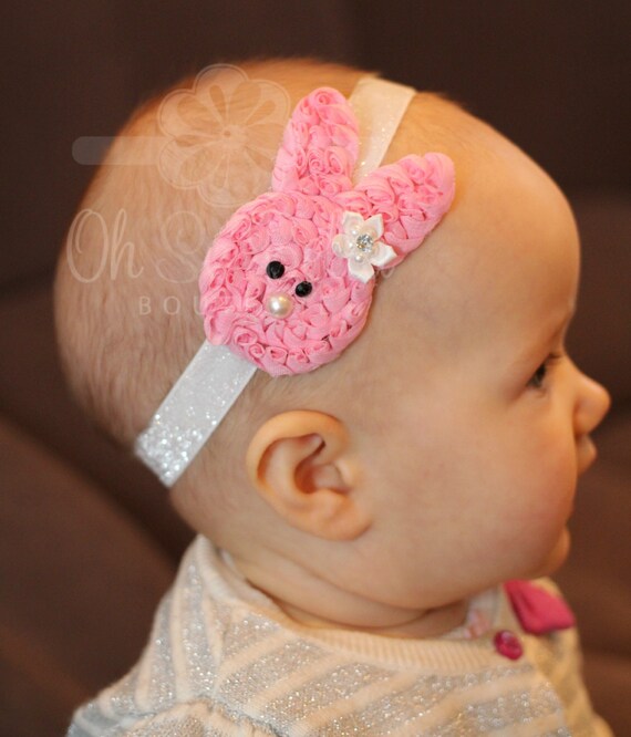 Baby Easter Headband Easter Bunny Headband by TheOhSoBellaBoutique
