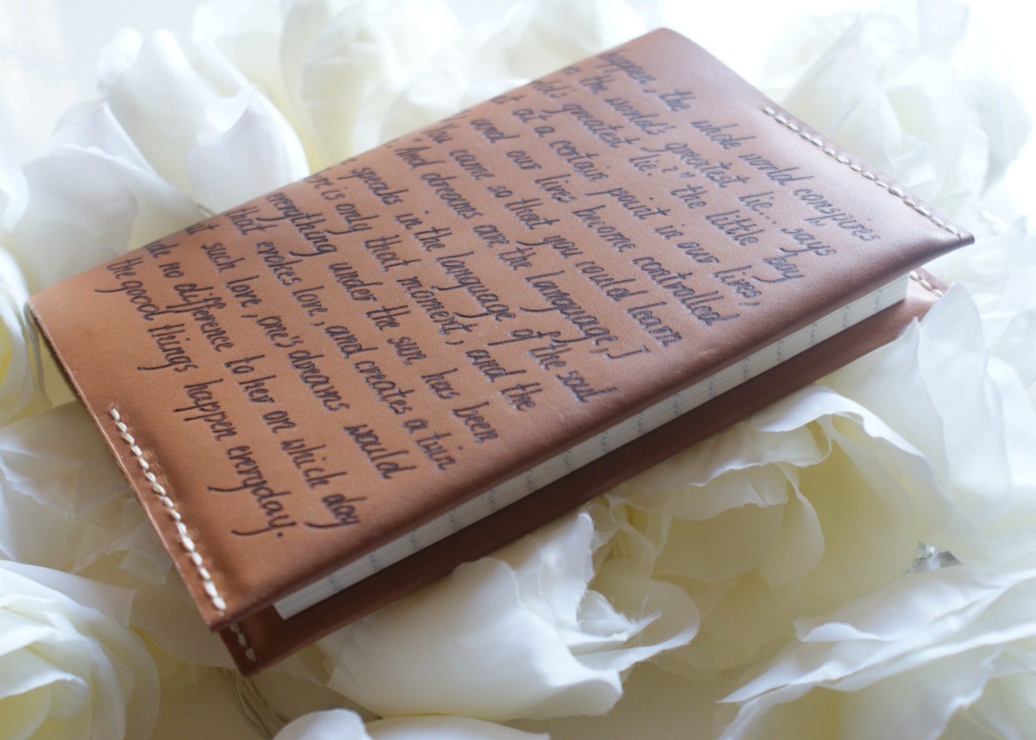 Personalized Leather Notebook cover Refillable Leather