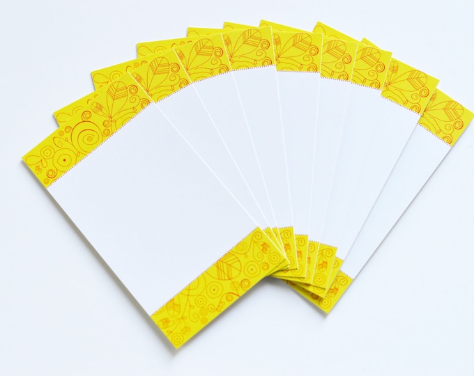 SUNNY DAY 10 pcs in set! Mini card for a gift and surprise, Yellow & Flowers