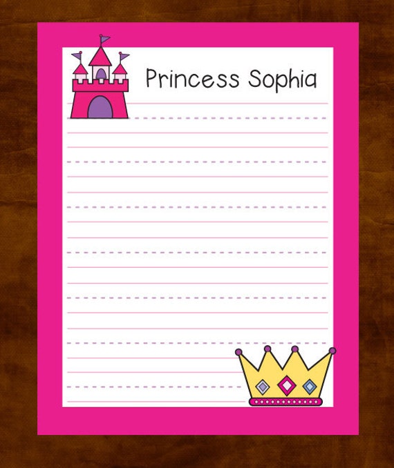 Personalized Notepad For Children Princess Notepad