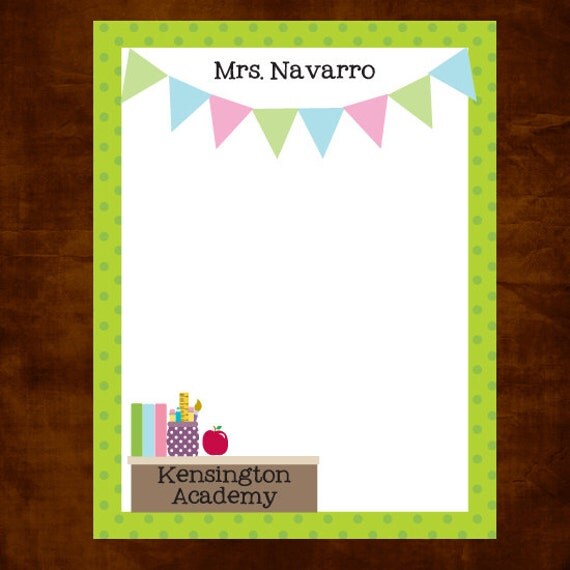 Personalized Teacher Notepad Teacher Appreciation Gift