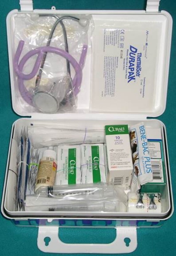 First Aid Kit for Bunnies w/Purple Stethoscope Large by Bunnies1st