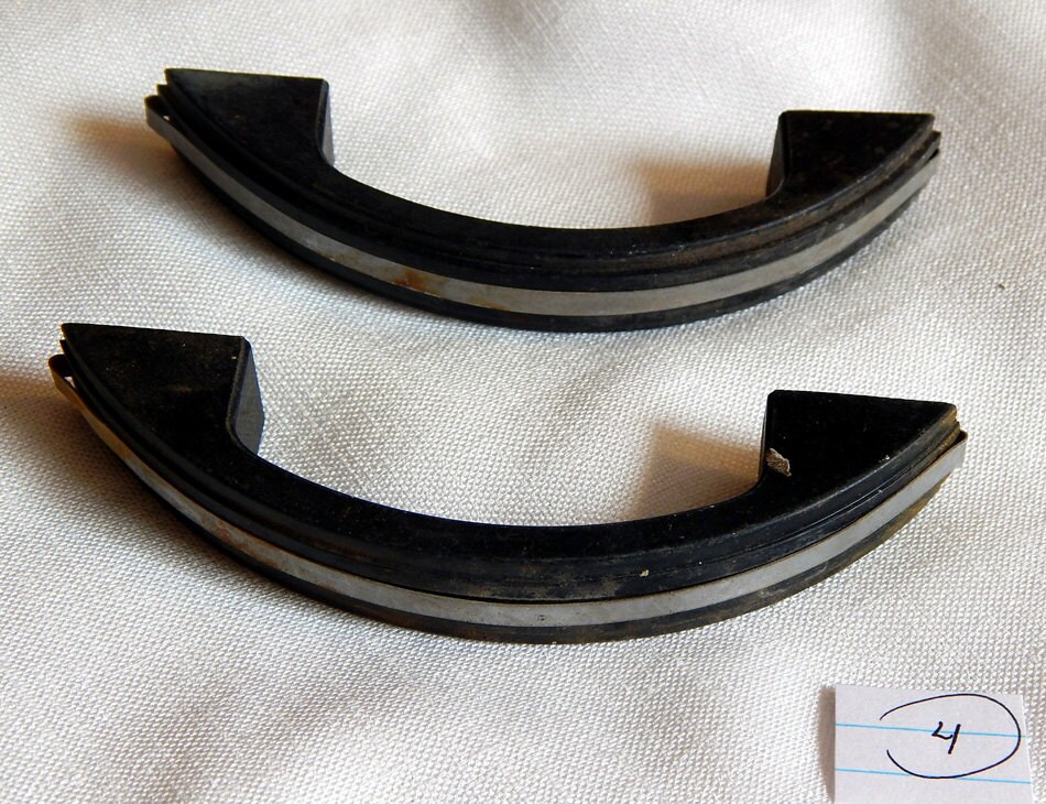 Black Art Deco Drawer Pulls with Chrome, Bakelite Haute Juice