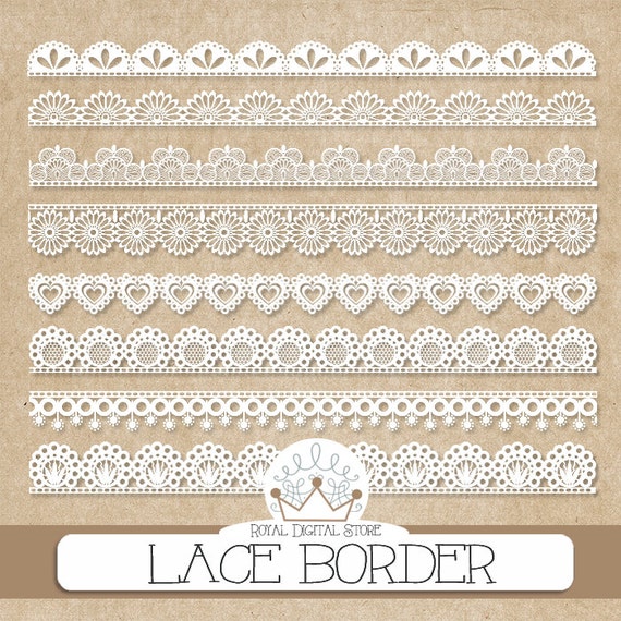 Lace Border Clip Art: LACE BORDER with digital