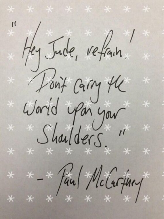 The Beatles Song Lyrics Hey Jude Fabric Art Quilt Block