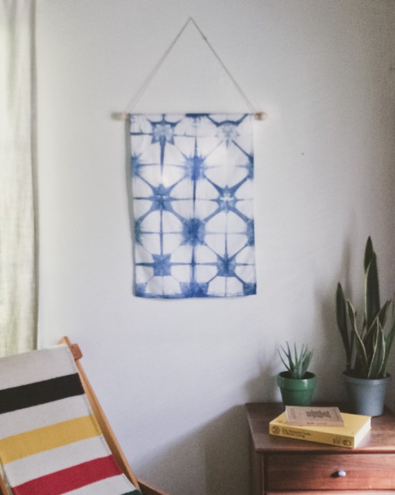 Items similar to Indigo Shibori Wall Hanging 18x28 Inches Itajime