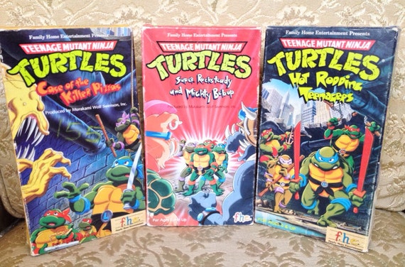 5 Ninja Turtles VHS Videos Original Animated TV by VideoObscura