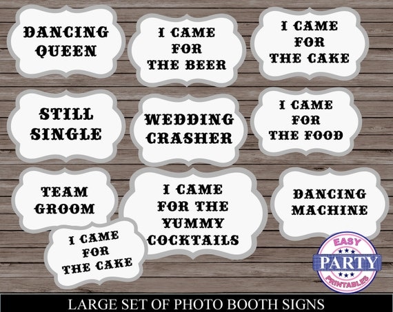 Items similar to Photo booth signs, Large set of funny signs, Instant