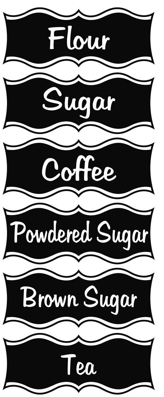 Items similar to Canister Labels 5" x 2" Flour, Sugar, Coffee