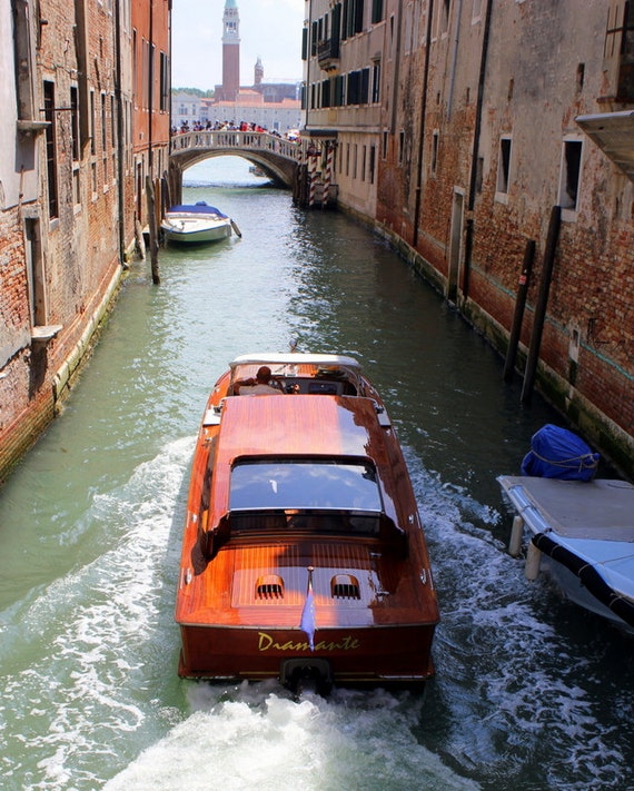 Wooden Boat Photograph 2 of 2 in Venice Italy Digital