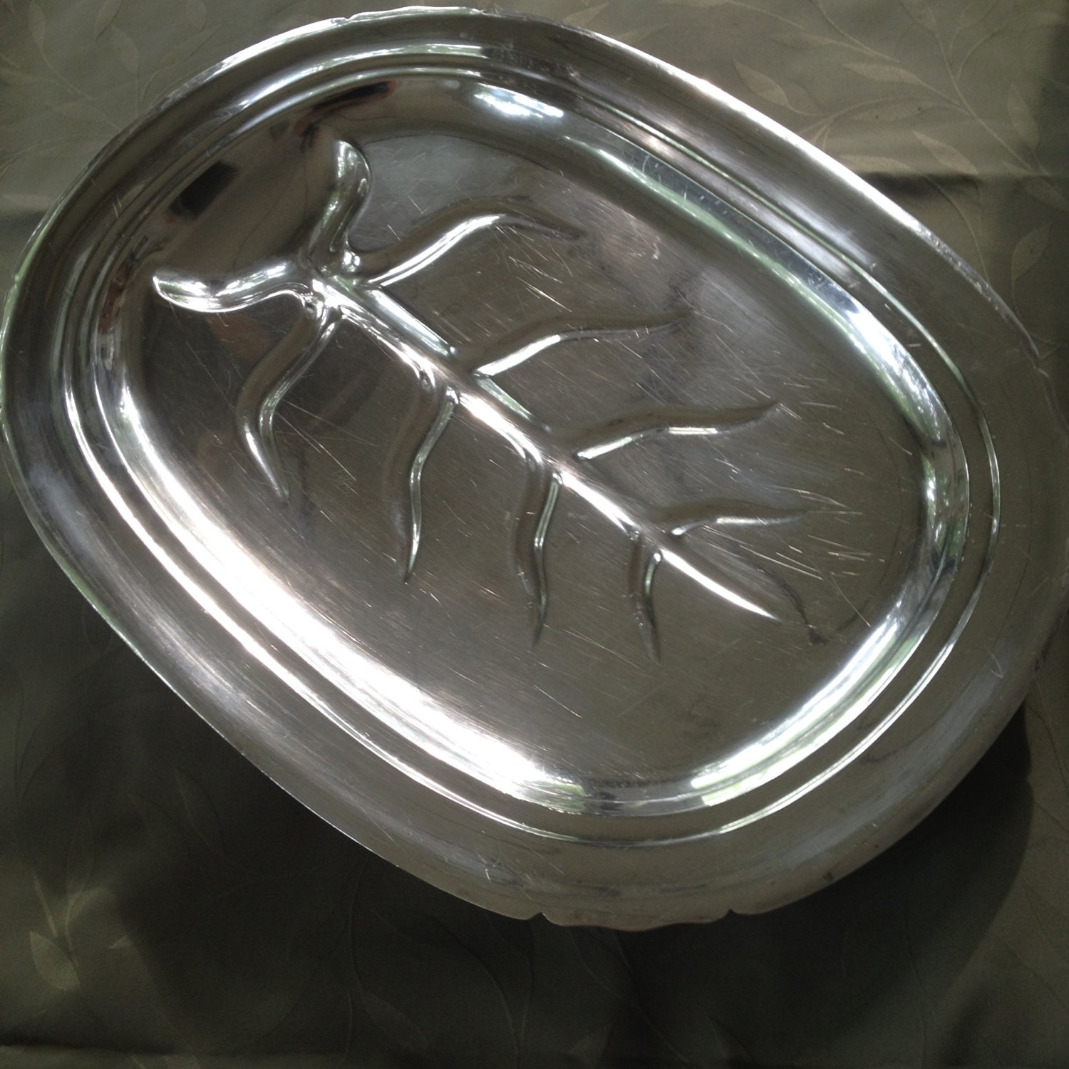 Reed and Barton Meat Serving Tray Silver Plate Hollow Ware