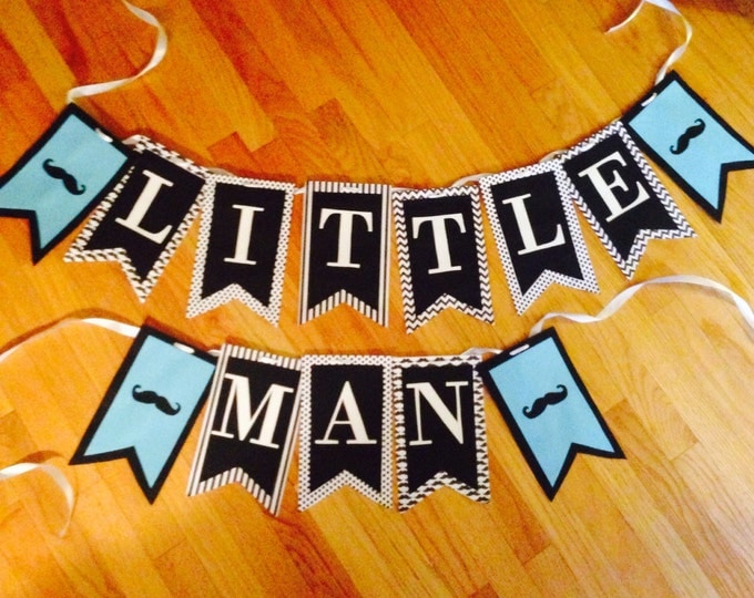 Little Man baby shower banner,mustache birthday banner,mustache bash!