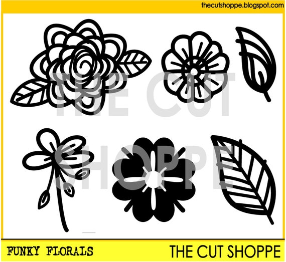 The Funky Florals cut file includes 4 flower themed icons, that can be used for your scrapbooking and papercrafting projects.