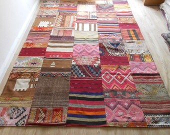 Tapis patchwork ethnique extérieur et intérieur Malti