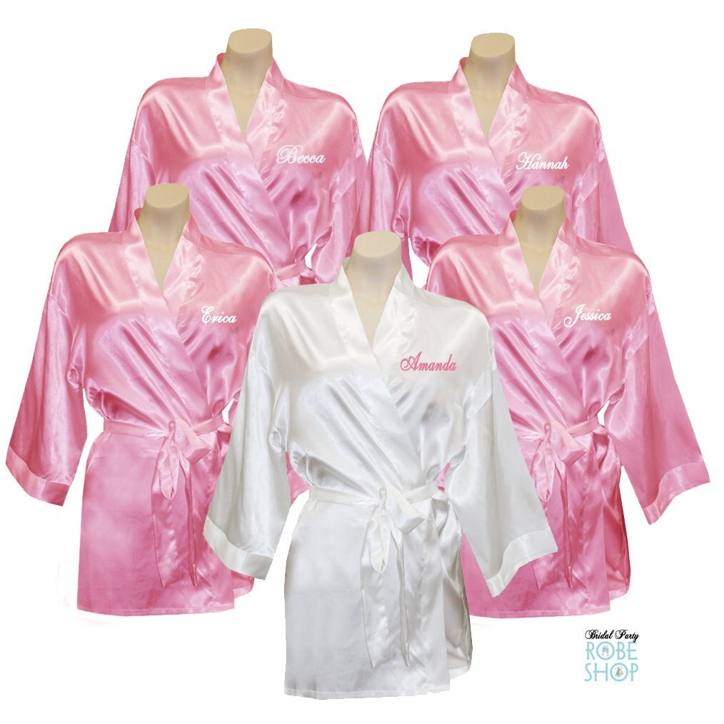 Set of 9 Personalized Bridesmaid Robes with First Names