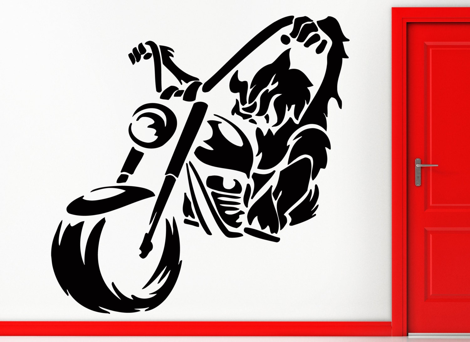 Wall Stickers Bike Wolf Motorcycle Modern by Wallstickers4you