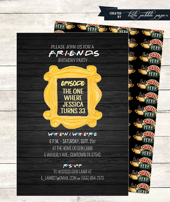 FRIENDS TV Show Invitation Friends Party by LittlePebblePaper