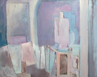 Vintage avant garde oil painting still life