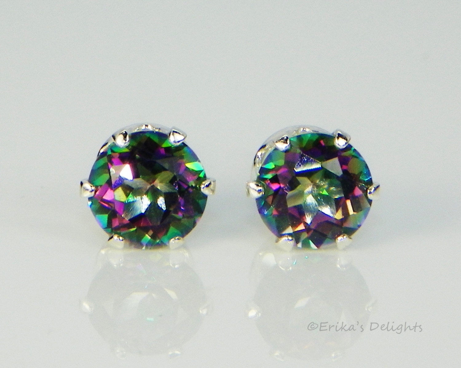 5mm Round Genuine Fire Mystic Topaz Round Sterling Silver