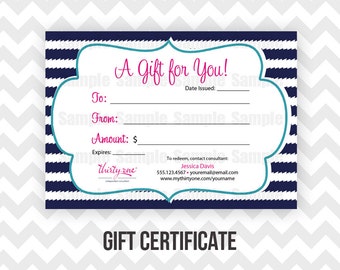 Thirty-One Gift Certificate Postcard Printable Direct Sales MLM ...