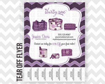 Thirty-One Tear Off Flyer Printable Direct Sales MLM Chevron ...