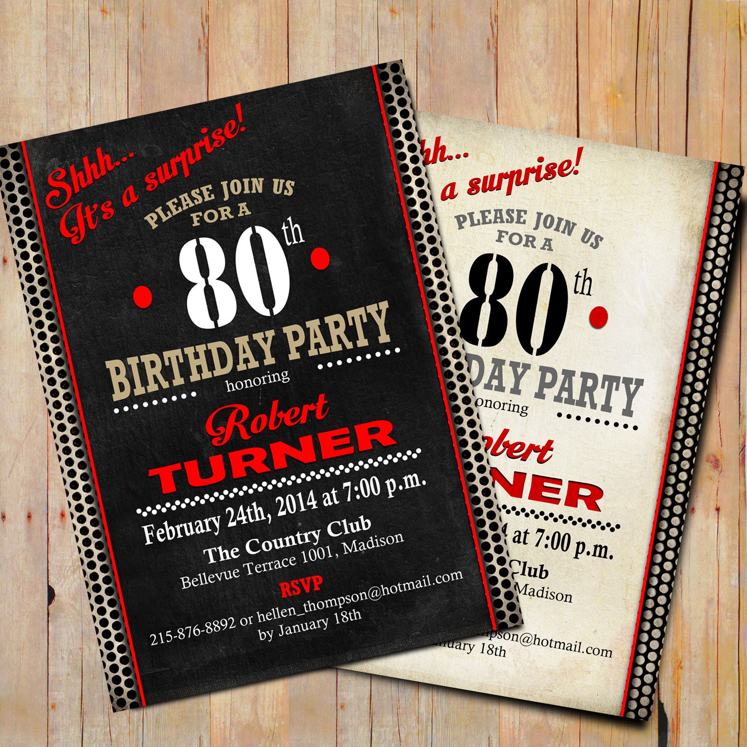 Surprise 80th Birthday Party Invitation By Thestardustfactory