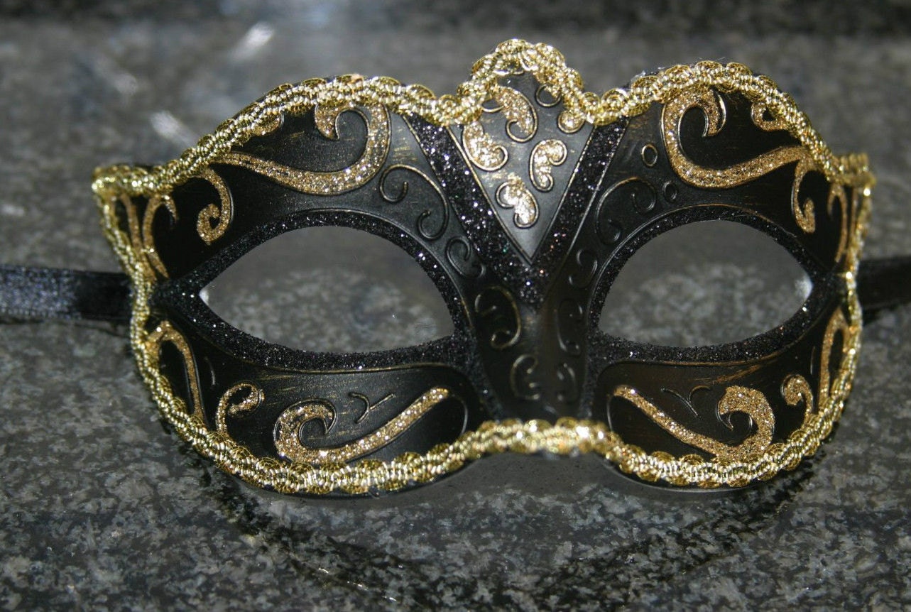 Black And Gold Masquerade Mask For Masked Ball