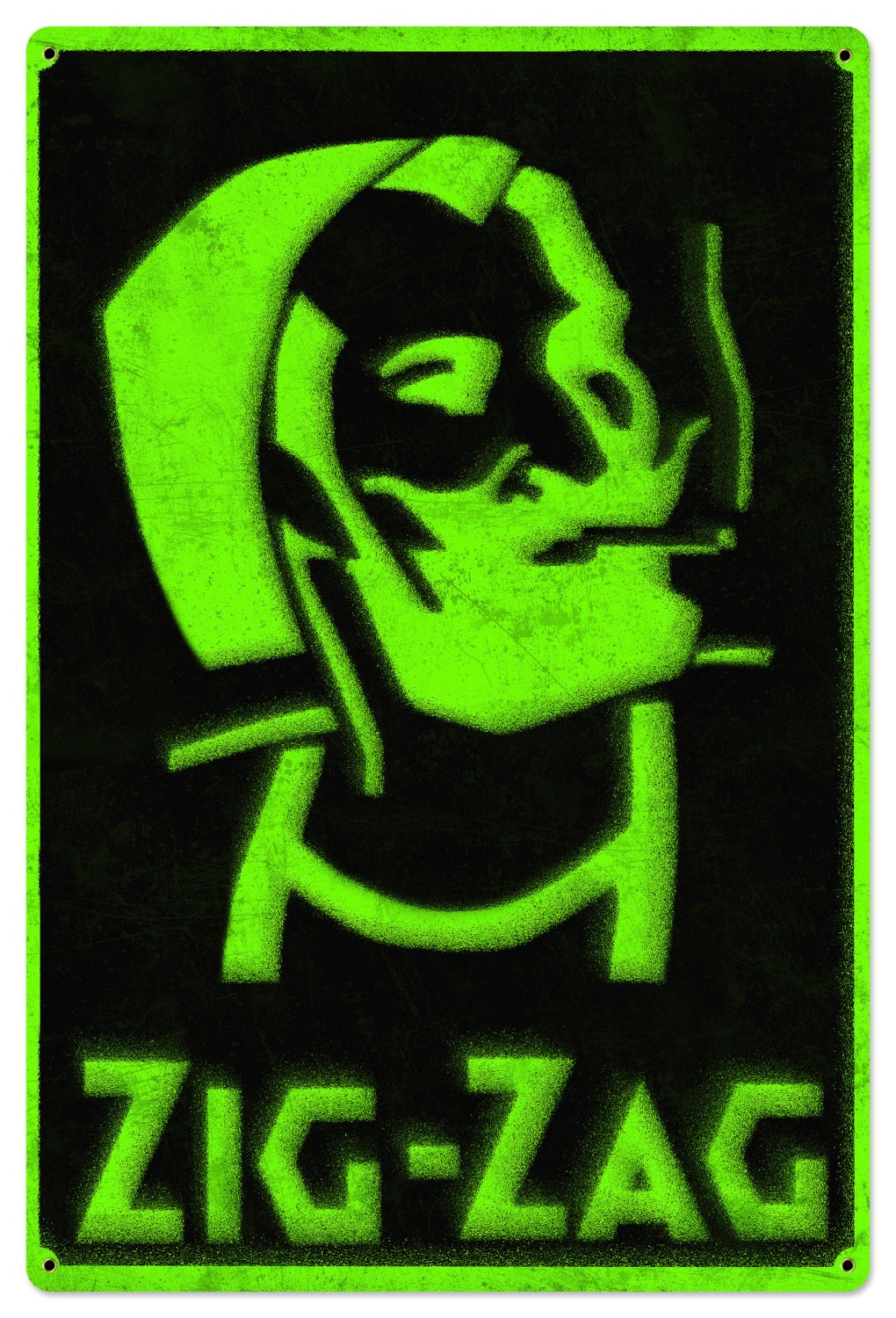 ZigZag Man rolling papers Spray Art Metal Sign