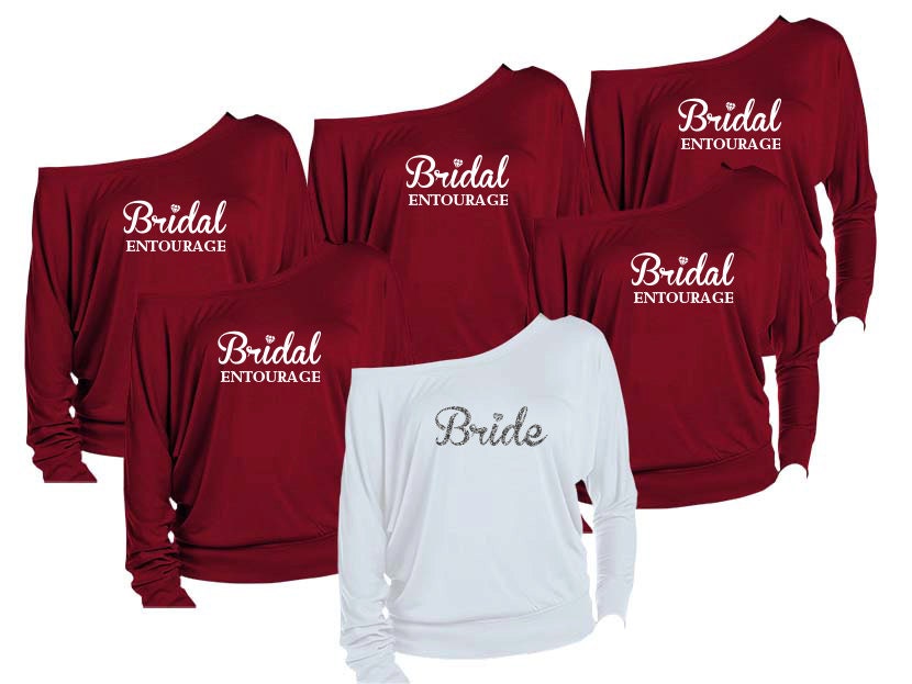 6 Personalized Bridesmaids Shirts. Brides Shirts. Maid of