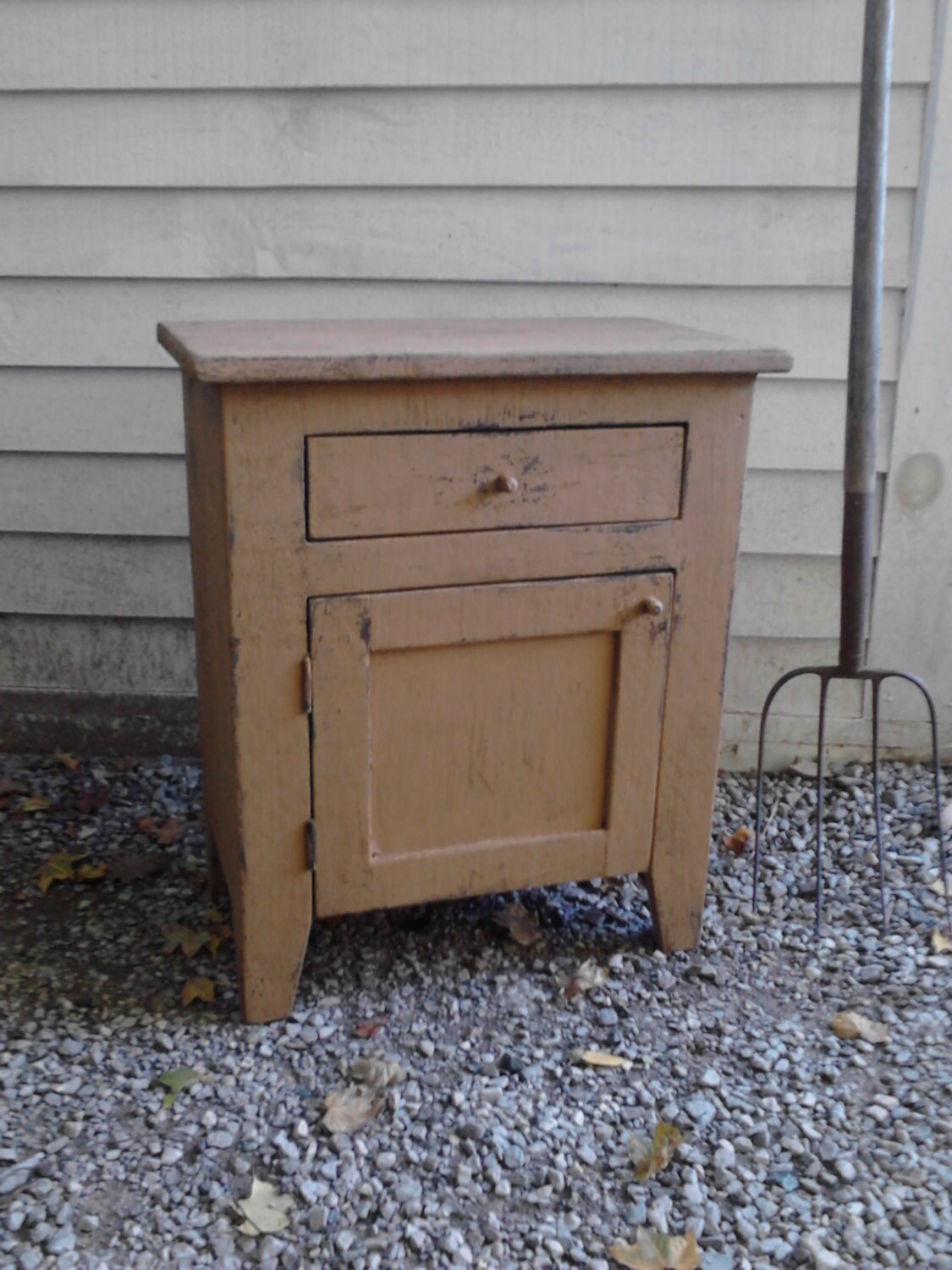 Primitive Nightstand or End Table with Drawer