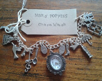 Mary Poppins inspired Charm Bracelet Watch