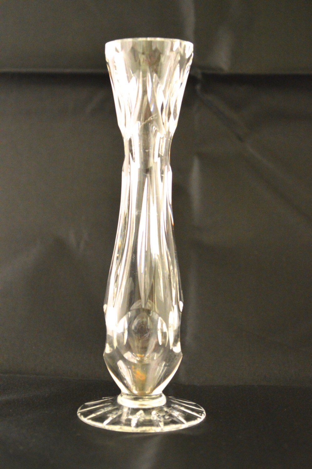 Vintage Crystal Pedestal Bud Vase by TnAVintiqueTreasures on Etsy