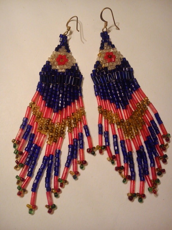 Beautiful beaded fringe earrings.