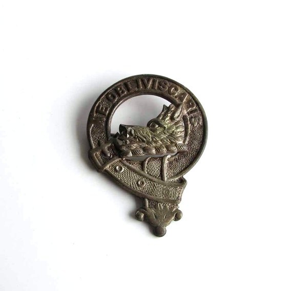 vintage Campbell Clan badge silver tone Scottish Clan by aorta