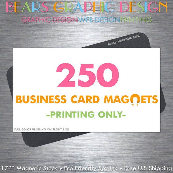 Business Card Magnets 250 Magnets Fridge Magnets Full