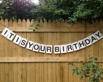 It Is Your Birthday Party Garland, paper banner, funny birthday, wall decor, dwight birthday, dwight office, tv show quote, bday decor, bday