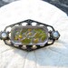 Sweet Victorian Sterling Brooch, Reverse Carved Enameled Floral Design, Charming Detail