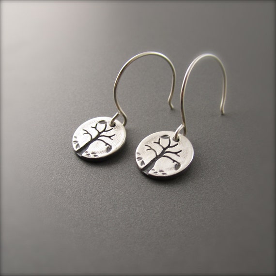 Mini Silver Four Seasons Series Autumn Tree Earrings
