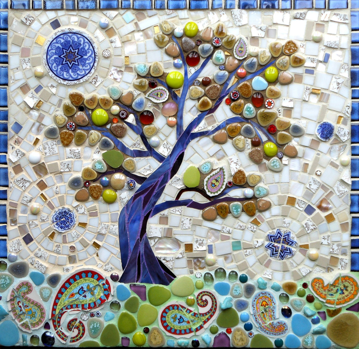Mosaic Tree Greetings Card Mosaic Art Birthday Card