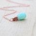 Reserved For S - Opal Necklace In Rose Gold, Baby Blue October Birthstone Pendant, Gifts Under 50, Holiday Fashion