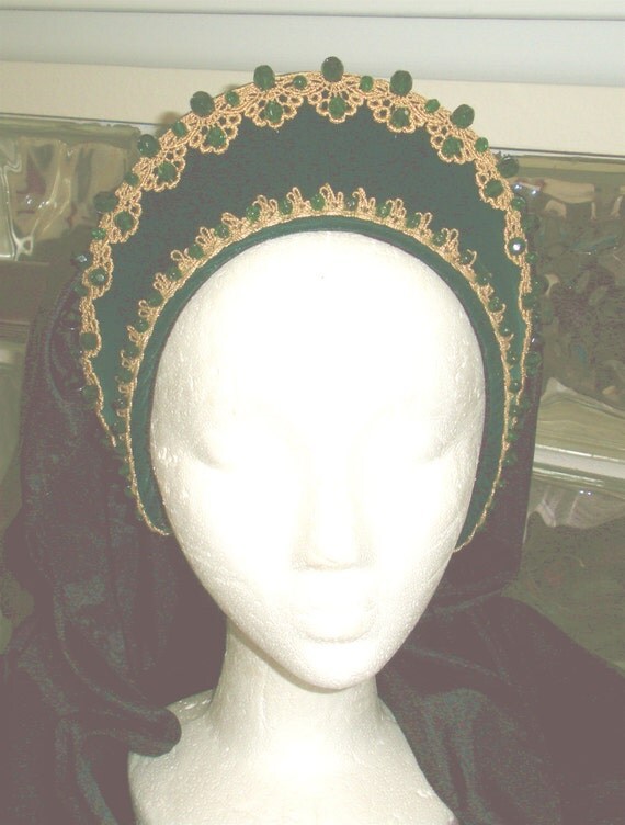 Renaissance French Hood Renaissance Necklace Headpiece Anne