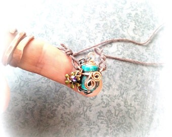 Aromatherapy Necklace Very Tiny Miniature Bottle Necklace Eco Friendly Ceramic Hemp Essential Oil Diffuser Pendant Beadwork Corked Vessel