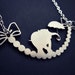 Elephant necklace - silver tone stainless steel silhouette statement necklace - circus jewelry