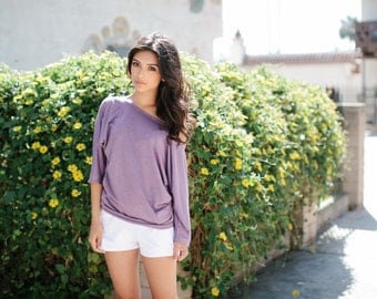 Off the shoulder top, One shoulder womens tops, Purple womens tops, purple shirts, womens off shoulder tops, tees, clothing, handmade