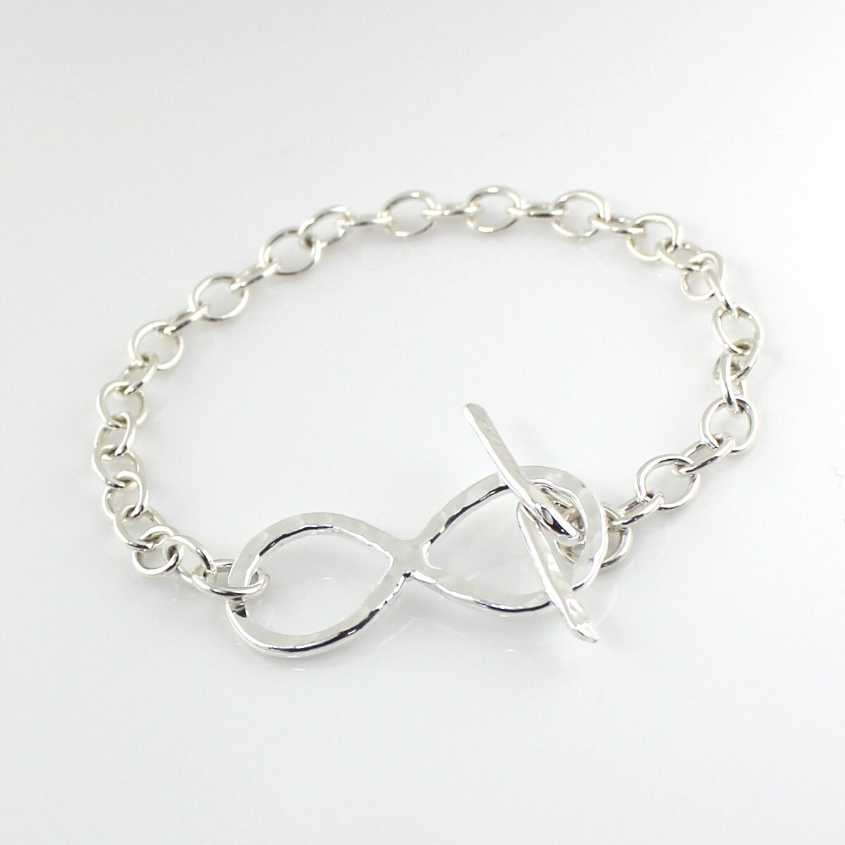 Infinity Toggle Bracelet handmade fine silver infinity