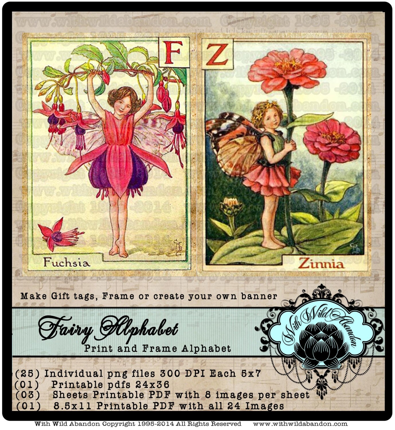 Fairy Alphabet Printable Printable Alphabet Poster Printable