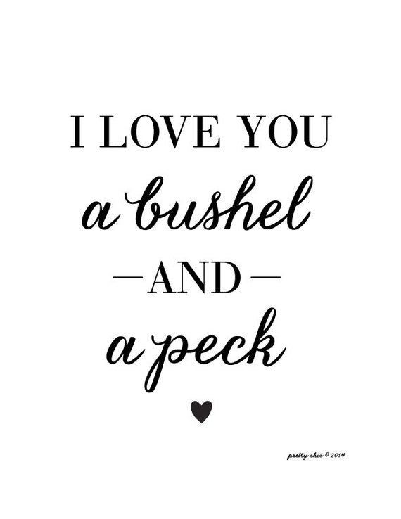 Items similar to I Love You a Bushel and a Peck - Wall Art - Heart ...